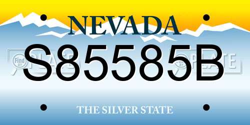 S85585B Nevada License Plate