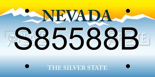 S85588B Nevada License Plate