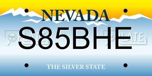 S85BHE Nevada License Plate