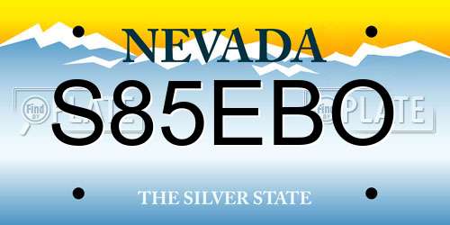 S85EBO Nevada License Plate