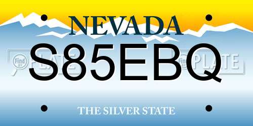 S85EBQ Nevada License Plate