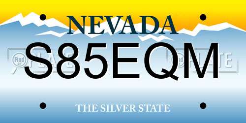 S85EQM Nevada License Plate