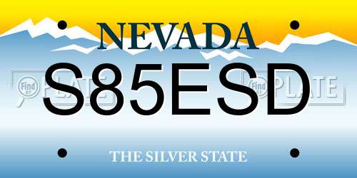 S85ESD Nevada License Plate
