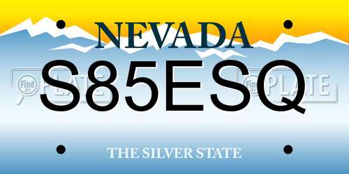 S85ESQ Nevada License Plate