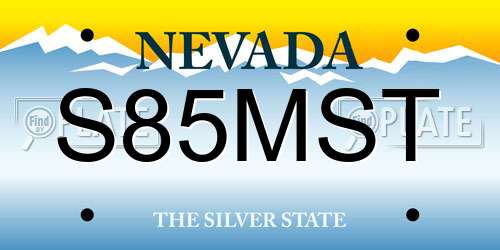S85MST Nevada License Plate
