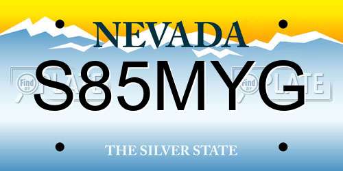 S85MYG Nevada License Plate
