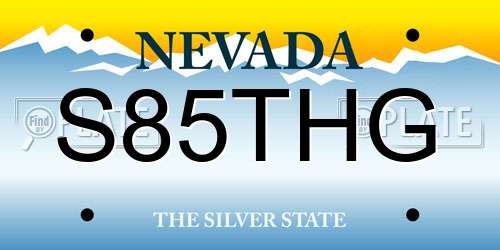 S85THG Nevada License Plate