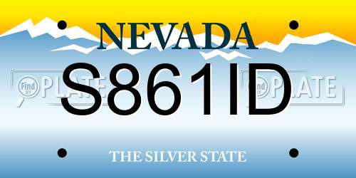 S861ID Nevada License Plate