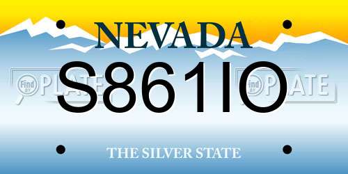 S861IO Nevada License Plate