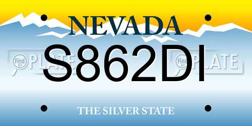 S862DI Nevada License Plate
