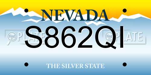 S862QI Nevada License Plate