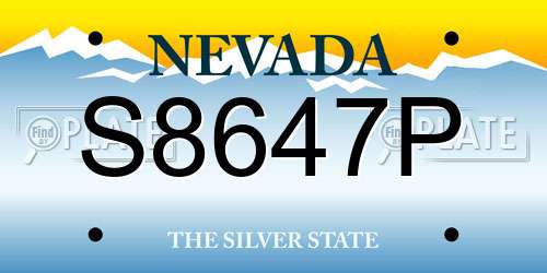 S8647P Nevada License Plate
