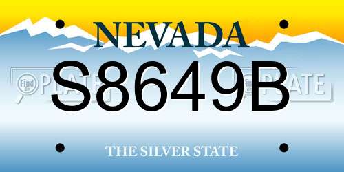 S8649B Nevada License Plate