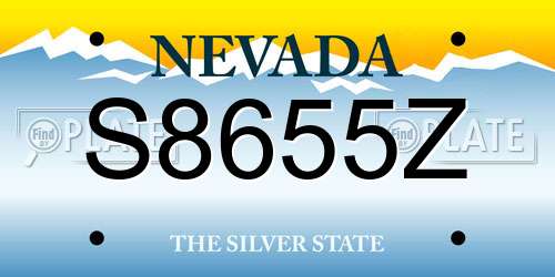 S8655Z Nevada License Plate