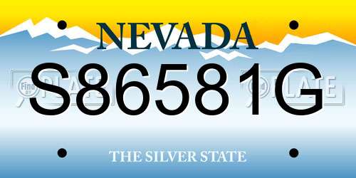 S86581G Nevada License Plate