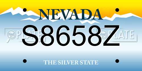 S8658Z Nevada License Plate