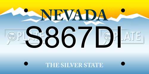 S867DI Nevada License Plate