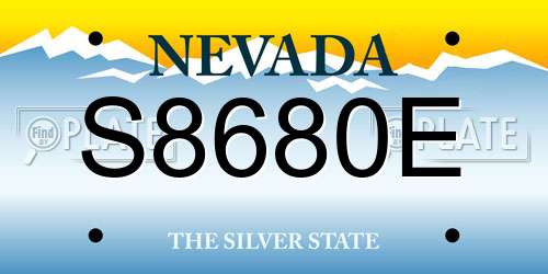 S8680E Nevada License Plate