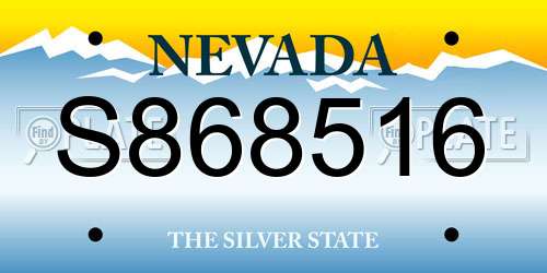 S868516 Nevada License Plate
