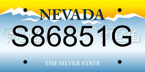 S86851G Nevada License Plate