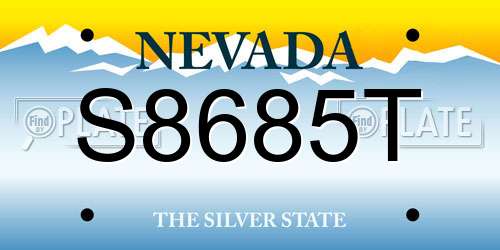 S8685T Nevada License Plate