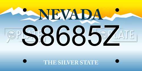 S8685Z Nevada License Plate