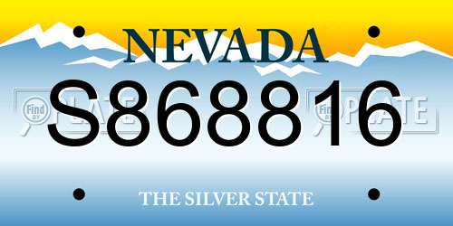 S868816 Nevada License Plate