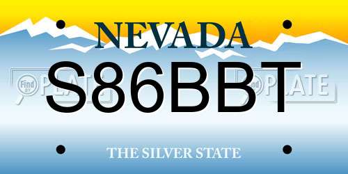 S86BBT Nevada License Plate