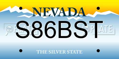 S86BST Nevada License Plate