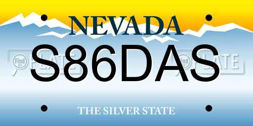 S86DAS Nevada License Plate