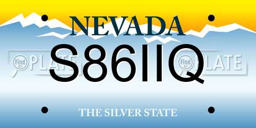 S86IIQ Nevada License Plate