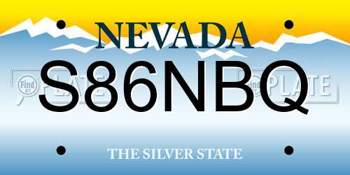 S86NBQ Nevada License Plate
