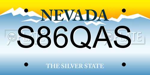S86QAS Nevada License Plate