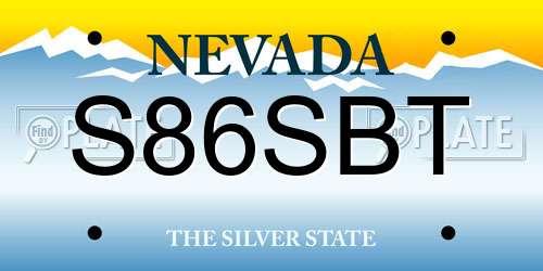 S86SBT Nevada License Plate