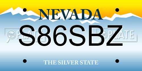 S86SBZ Nevada License Plate