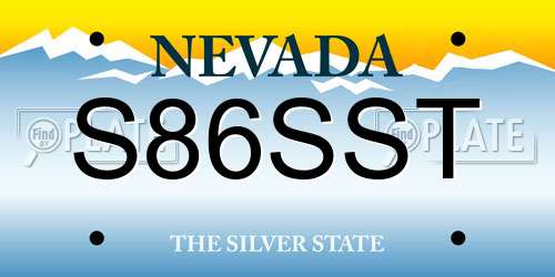 S86SST Nevada License Plate