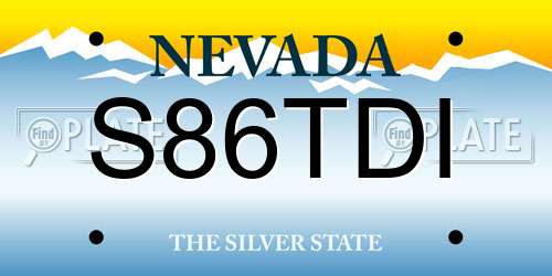 S86TDI Nevada License Plate
