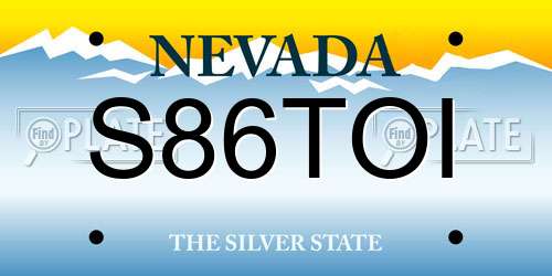 S86TOI Nevada License Plate