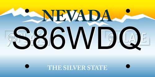 S86WDQ Nevada License Plate