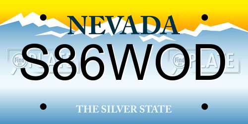 S86WOD Nevada License Plate