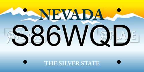 S86WQD Nevada License Plate