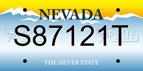 S87121T Nevada License Plate