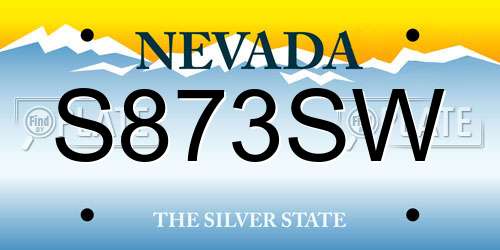 S873SW Nevada License Plate
