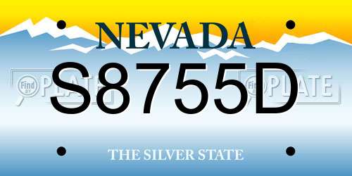 S8755D Nevada License Plate