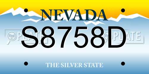 S8758D Nevada License Plate