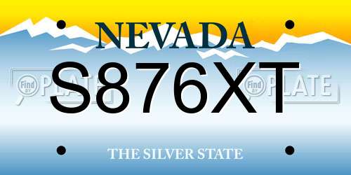 S876XT Nevada License Plate
