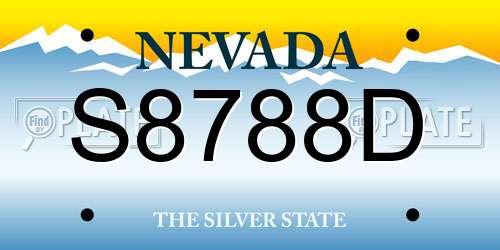 S8788D Nevada License Plate