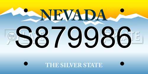 S879986 Nevada License Plate