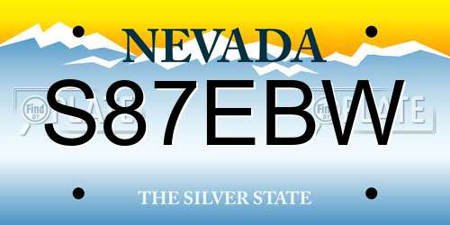 S87EBW Nevada License Plate