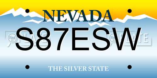 S87ESW Nevada License Plate